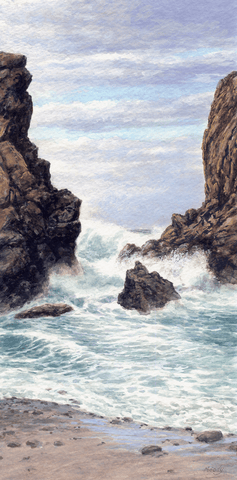 Between the Rocks - Giclée on Canvas