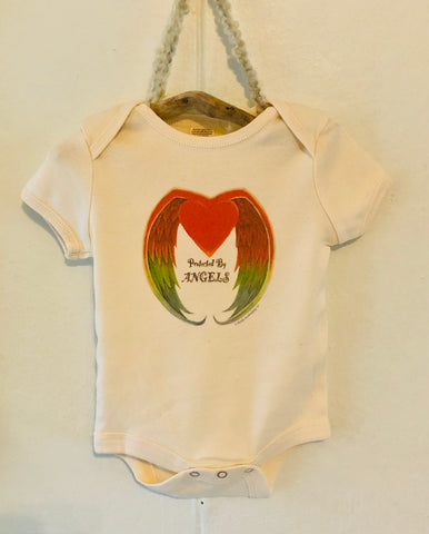 Protected by Angels - 100% Organic Onesie (Natural)