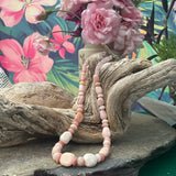 Pink Opal, Rose Quartz Necklace