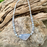 Blue Chalcedony, Blue Lace Agate Necklace