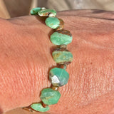 Faceted Chrysoprase bracelet with Turquoise spacers by Rachel Moody