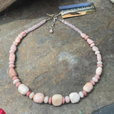 Pink Opal, Rose Quartz Necklace