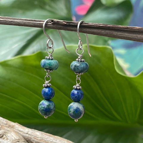 Azurite, Lapis Earrings