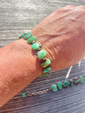 Faceted Chrysoprase bracelet with Turquoise spacers by Rachel Moody