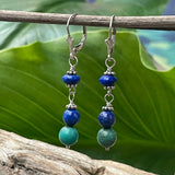 Brilliant Blue Lapis, Turquoise Earrings