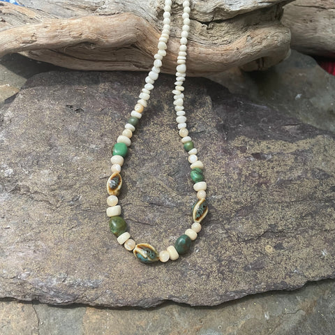 Green Turquoise, Mother of Pearl Necklace