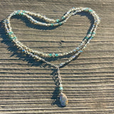 Abalone, Apatite, dew drop belly bracelet