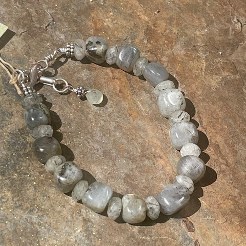 Faceted and Nugget Labradorite Bracelet