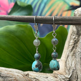 Turquoise, Labradorite, Apatite Earrings