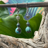 Turquoise, Labradorite, Apatite Earrings
