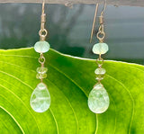 Light Green Phrenite Drop Earrings