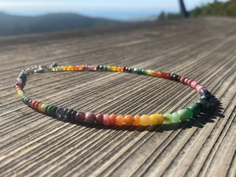 Rainbow Gemstone Necklace by Rachel Moody