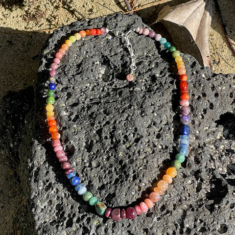 Rainbow Gemstone Necklace, Rainbow Jewelry, by Rachel Moody