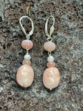 Pink Opal & Champagne Moonstone Earrings