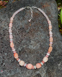 Pink Opal & Champagne Moonstone Necklace