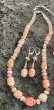 Pink Opal & Tourmaline Earrings and Necklace