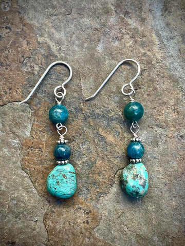 Turquoise & Blue Apitite Earrings