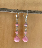 Pink Rhodochrosite Rhodonite Sterling Earrings