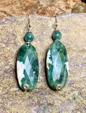 Green Agate Slab Earrings