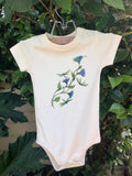100% Organic Onesie - Morning Glory & Dragonfly       ( Natural )