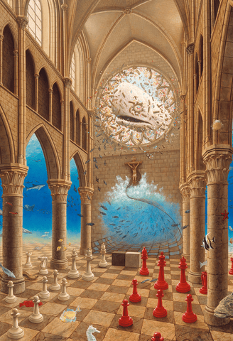 Moby Dick and the Sanctuary - Giclee on Canvas