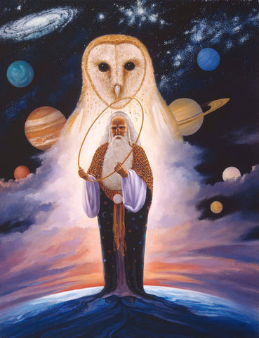 The Owl Magician - Giclée on Canvas